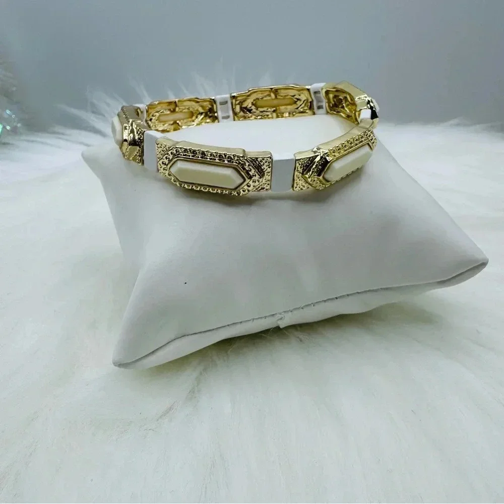Fashion Statement Bracelet Cream White Gold